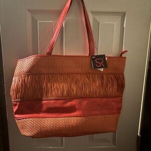 Sondra Roberts Coral Tote with Textured Leather and Dual Straps
